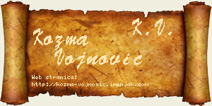 Kozma Vojnović vizit kartica